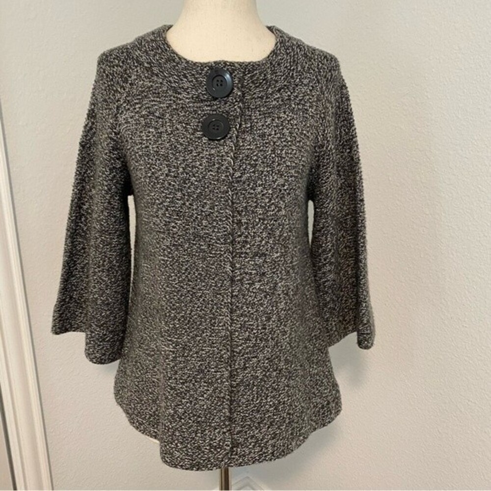 IN Studio Vintage Black White Lightweight Sweater Jacket Sexy Size S